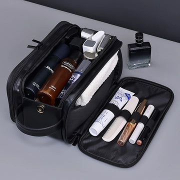 Multi Pockets PU Toiletry Bag For Women Men Travel Essentials Makeup Bags Waterproof Hanging Bag Cosmetic Washing Organizer Bag Apsilon