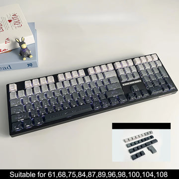 Red Contour Side Printed Shine Through Keycaps Cherry Profile Double Shot PBT Keycap for Gateron MX Switches Mechanical Keyboard Apsilon