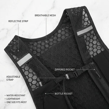 New Running Water Bottle Storage Vest Lightweight Running Vest Reflective Hydration Water Chest Pack With Phone Holder Apsilon