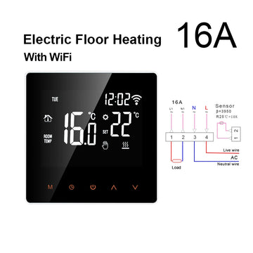 AVATTO WiFi Smart Thermostat,16A Electric Floor Heating 3A Water/Gas Boiler Temperature Remote Controller For Tuya Google Home Apsilon