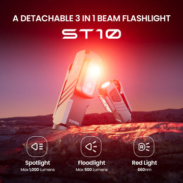 SOFIRN Mini ST10 1000LM EDC Flashlight USB C 14500 Rechargeable with Red Light 660NM Magnetic Tail & Clip Dual Switch Torch Apsilon