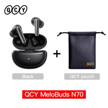 QCY MeloBuds N70 Adaptive ANC Wireless Earbuds Bluetooth 6.0 LDAC Hi-Res Audio 6 Mics Wireless Charging Earphones 50Hrs IPX5 Apsilon