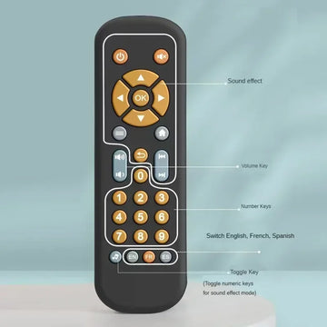 Infant Simulation TV Remote Control Toys with Music and Light Musical Baby Toy Sensory Remote Kids Baby Toys for 1 2 3 Years Old Apsilon