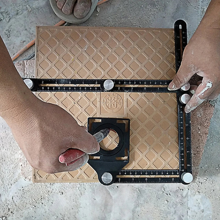 Professional DIY Multi Angle Measuring Ruler Aluminum Folding Tool for Wood Tile Flooring