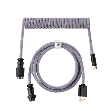 EPOMAKER Mix Pro Coiled Cable 1.5m Double Sleeved Cable for Mechanical Keyboard with Detachable 4-Pin Aviator Connector Apsilon