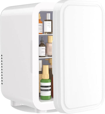 Mini Fridge, 6 Liter/8 Can 220-240V AC/DC Portable Thermoelectric Cooler Refrigerators for Bedroom Apsilon