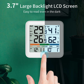 Wireless Indoor Outdoor Thermometer Hygrometer Digital Temperature Humidity Monitor With Remote Sensor Home Weather Station Apsilon