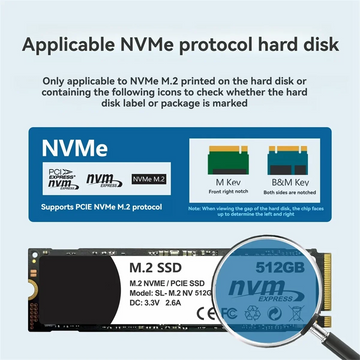 M2 SSD Case NVMe SATA Dual Protocol 10Gbps With Display Screen Intelligent Digital USB3.2 Gen2 Type C Disk Box M.2 SSD Enclosure Apsilon