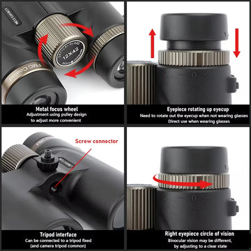 12x42 Binoculars Professional HD Telescope Powerful Long Range Multi-Coated BAK4 Prism For Birdwatching Hunting Outdoor Camping Apsilon