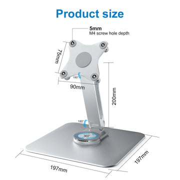 Aluminum Alloy Stand for Protable Monitor Table Bracket Adjustable 360 Rotation M4 Screw Bases Strong Load Capacity Super Stable Apsilon