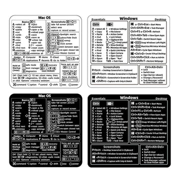Shortcuts Sticker for Mac OS System 2025 New Shortcut Key Sticker for 13-16" MacBook Pro 13 /Air 13 Windows Word Excel Decal Apsilon