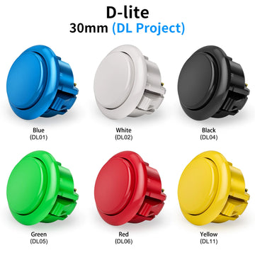 QANBA D-lite Arcade Buttons Snap-In Arcade Game Sticks DIY Kit 30mm 24mm (Boxed)24Pcs Apsilon