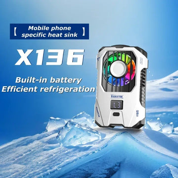 X136 Cell Phone Semiconductor Back-clip Cooling Radiator Built-in 2500mAh W/ Digital Display 3 Gears Adjustable PUBG Game Cooler Apsilon