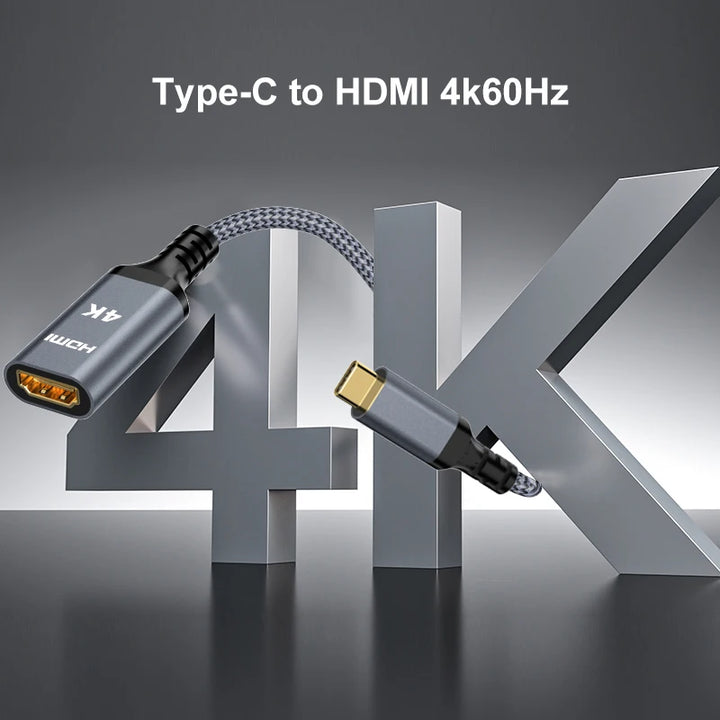 USB C to HDMI-Compatible Cable 8K 4K Type C to HDMI 2.1 Thunderbolt 3 4 to 8K60Hz 4K120Hz for iphone 15 MacBook Galaxy Pixelbook Apsilon