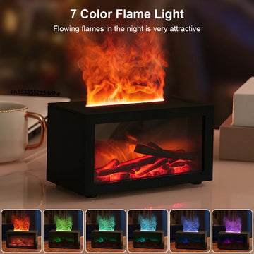 Fireplace Humidifier Aroma Flame Humidifier Fragrance Diffuser Aromatherapy Essential Oil Diffuser Fire Humidifier for Home Room Apsilon