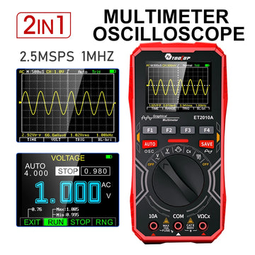 TOOLTOP ET2010A 2 in 1 Digital Oscilloscope Multimeter 1MHz 2.5MSps Laboratory Oscilloscope Electrical Repair Oscilloscope Apsilon