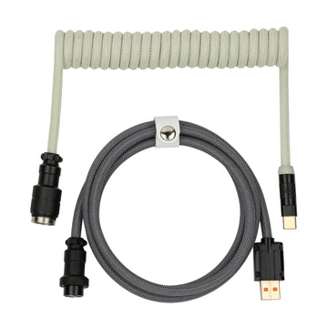 EPOMAKER Mix Pro Coiled Cable 1.5m Double Sleeved Cable for Mechanical Keyboard with Detachable 4-Pin Aviator Connector Apsilon