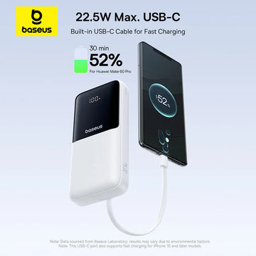 Baseus Power Bank 20000mAh PD 22.5W Fast Charging Phone External Battery Powerbank Charger for Xiaomi Poco iPhone Samsung iPad Apsilon
