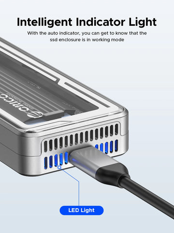ORICO 40Gbps USB4 M.2 SSD Enclosure 8TB with with Cooling Fan PCIe4.0 NVME Enclosure Aluminum Compatible Thunderbolt 3/4 for Mac Apsilon