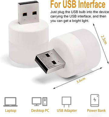 10/1PCS USB Night Light Mini LED Night Light USB Plug Lamp Power Bank Charging USB Book Lights Round Reading Eye Protection Lamp Apsilon