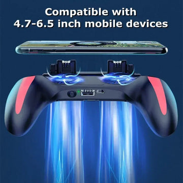 H10 4 Fingers Mobile Phone Game Handle with Radiator Aim Shooting Gamepad Joystick Controller for IOS Android Gaming Accessories Apsilon