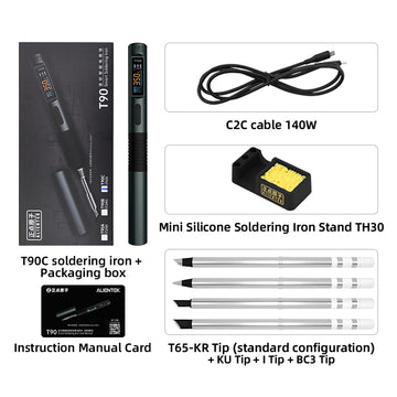 ALIENTEK T90 Smart Soldering Iron PD 140W Adjustable Temperature DC 28V 80-450℃ Welding Solder Station Kit C245 C210 T65 Tools Apsilon