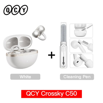 QCY Crossky C50 Open Ear Wireless Earbuds Bluetooth 6.0 Comfort Clip On Sports Earphone 4 Mic AI Clear Call Bass Boost Headphone Apsilon