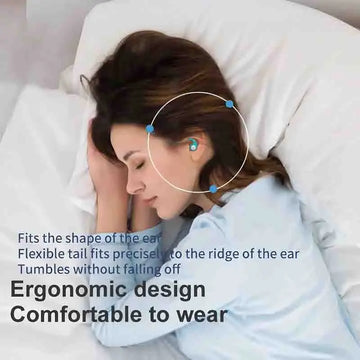 1 Pair of Soft Silicone Earplugs with Noise Cancellation, Waterproof, Comfortable To Wear, Suitable for Sleeping and Swimming Apsilon