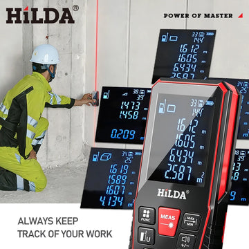 HILDA Digital Laser Distance Meter 50M/100M/120M Finder High Precision Area Volume Measure Construction Measuring Ruler Tool Apsilon