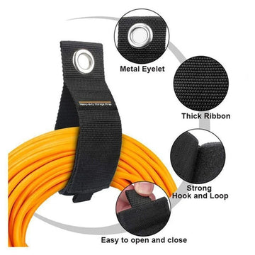 3pcs Heavy-Duty Storage Straps Reusable Extension Cord Organizer Cable Ties Hose Storage Accessory Holder Garage Organization Apsilon