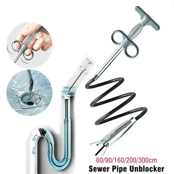 90/160/200/300cm Sewer Pipe Unblocker Snake Spring Pipe Dredging Tool Kitchen Bathroom Sewer Cleaning Tool Kitchen Accessories Apsilon