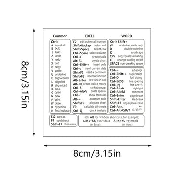 Shortcuts Sticker for Mac OS System 2025 New Shortcut Key Sticker for 13-16" MacBook Pro 13 /Air 13 Windows Word Excel Decal Apsilon