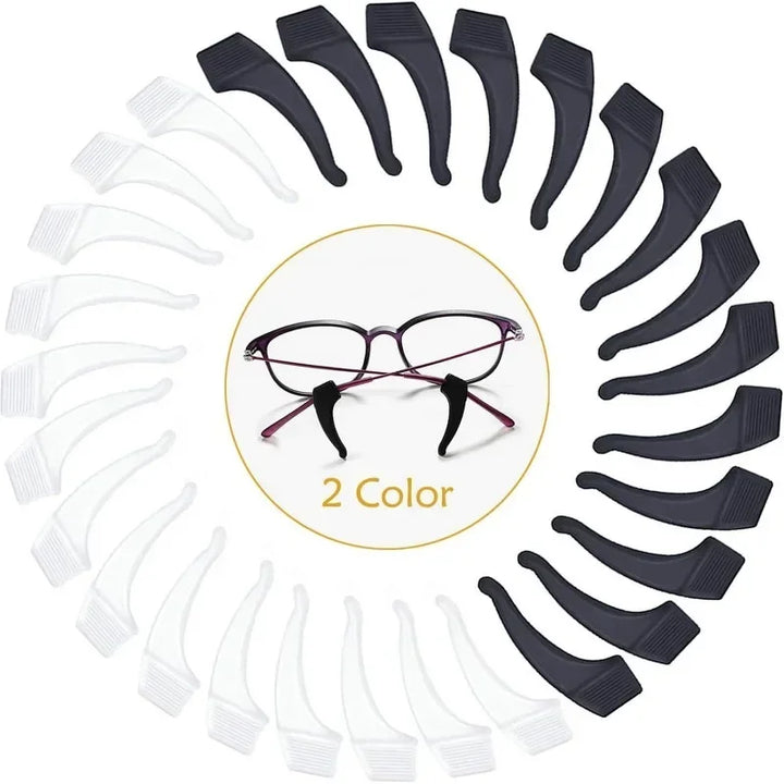 2/40pcs Silicone Ear Hook Anti-slip Glasses Leg Ear Sleeve Bracket Fastener Sunglasses Accessories Grip Anti-fall Eyewear Holder Apsilon