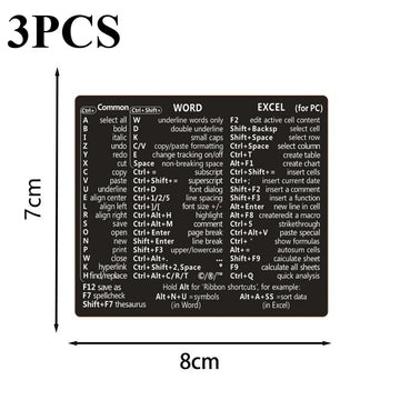 3pcs Windows PC Laptop Keyboard Reference Shortcut Stickers Laptop Skins Office Accessories Apsilon