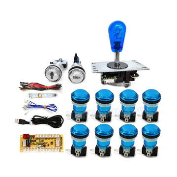 Game Player DIY SANWA Arcade Kit for PC Raspberry Pi with LED Push Button American Style Joystick USB Encoder Cable Mame Pandora Apsilon