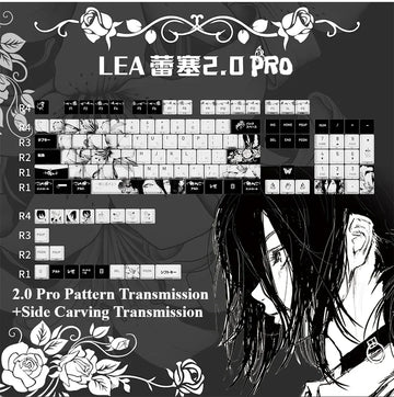 REZE Anime Theme Keycaps Set Customized PBT Sublimation Cherry Profile Keyboard Keycaps for Mechanical Keyboard Accessories Girl Apsilon