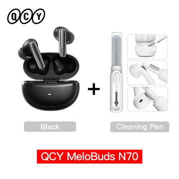 QCY MeloBuds N70 Adaptive ANC Wireless Earbuds Bluetooth 6.0 LDAC Hi-Res Audio 6 Mics Wireless Charging Earphones 50Hrs IPX5 Apsilon