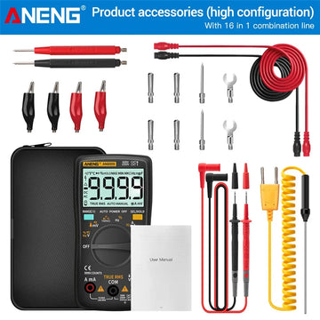 Digital Multimeter Transistor ANENG AN8009 Testers Capacitor True-RMS Tester Automotive Electrical Capacitance Meter Temp Diode Apsilon