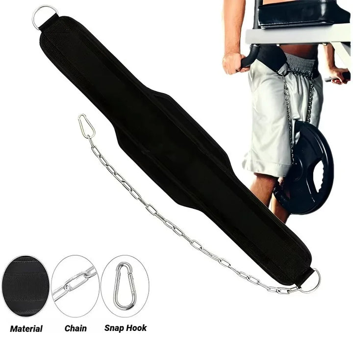 1Pcs New Style Weight Lifting Back Gym With Chain For Fitness Bodybuilding Pull Up Strength Training Load Waist Strap Thicken Apsilon