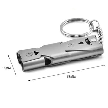 Double Pipe Whistle Pendant Keychain High Decibel Portable Outdoor Survival Emergency Camping Tool Multifunction 1PC Apsilon