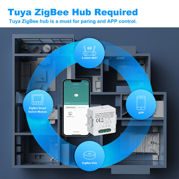 GIRIER Tuya Smart Dimmer Switch Module ZigBee Breaker Relay for Dimmable Bulb Supports 2-way Control Works with Alexa Hey Google Apsilon