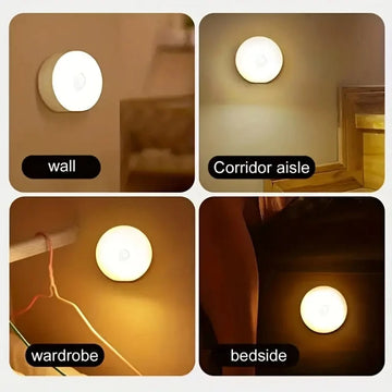 1pc Motion Sensor Night Light - Wireless LED Detector Lamp for Bedroom, Staircase, Closet, and Room Decor- Apsilon