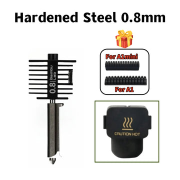 For Bambu lab A1/A1 mini/A2L Hotend Kit Hardened Steel Nozzle 0.2/0.4/0.6/0.8mm nozzle For Bambu lab 3D printer Accessory Apsilon