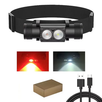 Newest LED Mini Headlamp High Power White Red Headlight 18650 Rechargeable USB Type-C Torch Camping Hunting Flashlight Lamp Apsilon