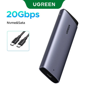 UGREEN 20Gbs M2 SSD Enclosure NVME SATA Dual Protocol M.2 to USB C SSD Adapter support 8TB for NVME PCIE NGFF SATA Disk Apsilon