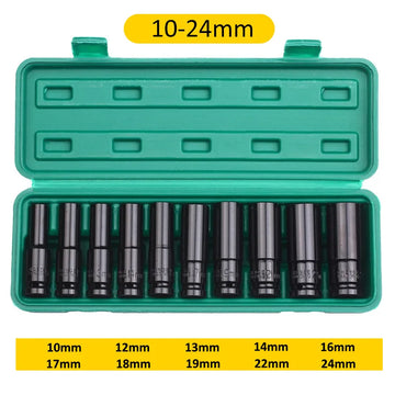 1/2Inch Drive 6-Point Impact Socket Set 10-20 pcs/set 8-32mm Metric Sizes Carbon Steel Impact Socket Set with Hard Storage Box Apsilon