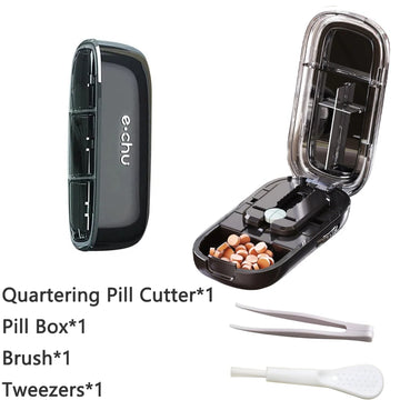 Pill Cutter With Invisible Storage Box Portable 2 In 1 Mini Drug Tablet Medicine Small Small Medicine Box Health Care Pills Case Apsilon
