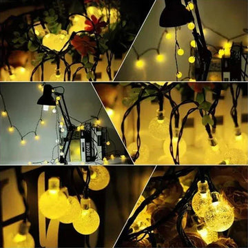 Solar String Lights Outdoor Crystal Fairy Light Chritmas Garland 8 Modes Waterproof Patio Light for Garden Party Decor Apsilon