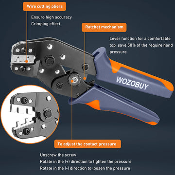 SN-01BM Wire Crimp Tool Kit AWG 28-20 (0.08-0.5mm²) Wire Crimper for 2.54mm Dupont Connectors and 2.54mm JST-XH Connectors Apsilon