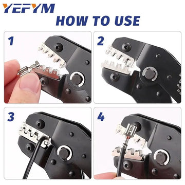 Ratcheting Crimping Tool 9 PCS Set For Dupont JST MOLEX Open Barrel,Non-Insulated,Terminals Butt,Solar Coax Connectors SN-58B Apsilon